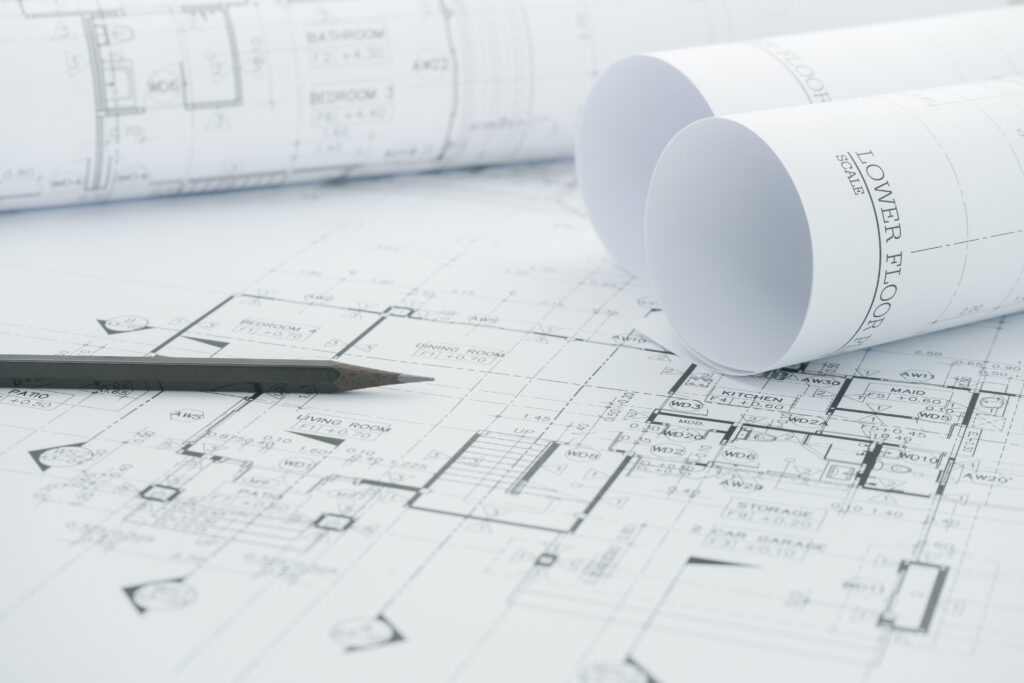 Blue prints showing where GRP anti-slip access solutions are required