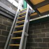 GRP ships ladder with QuartzGrip anti-slip open mesh grating steps