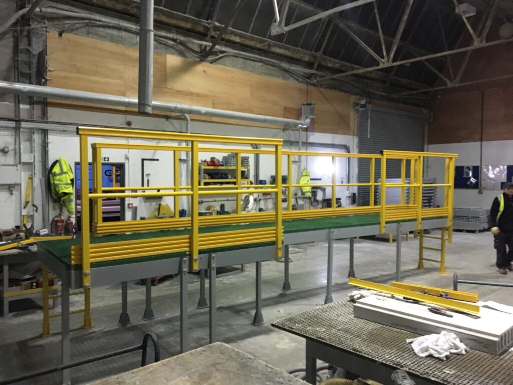 A raised working platform under construction at the Step on Safety workshop