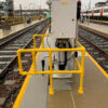 SafeClamp GRP handrailing installed around cables and pipework at Cambridge Rail depot