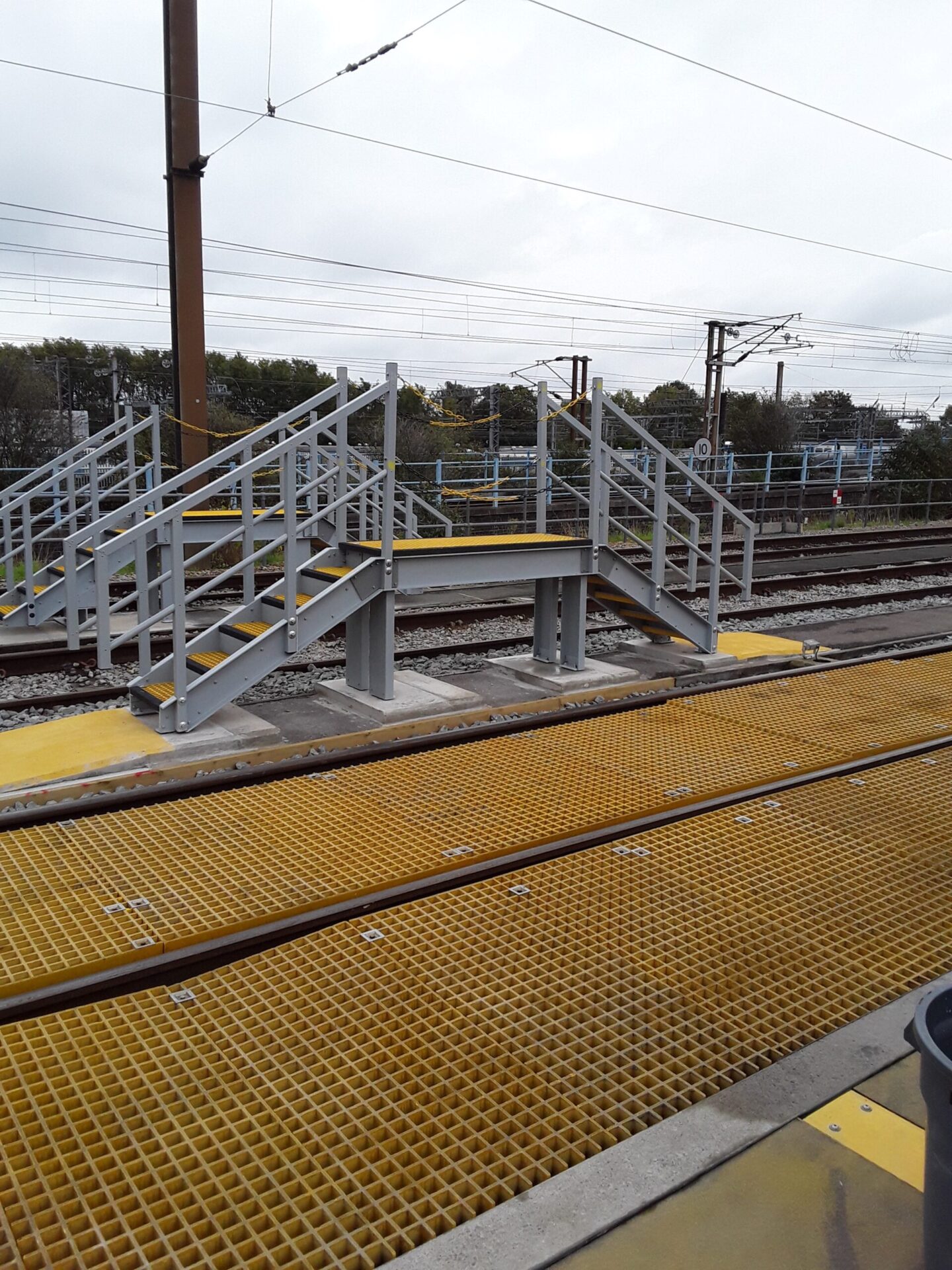 Drivers GRP access platforms at Ferme Park railway depot
