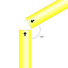 Graphic showing how a SafeClamp 120 degree elbow Connector joins two tubes at 120 degrees