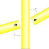 Graphic showing a SafeClamp Universal 4-Way connector connecting three tubes at any angle