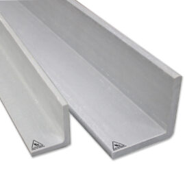 Close-up shotof two sizes of GRP Angle structural profiles