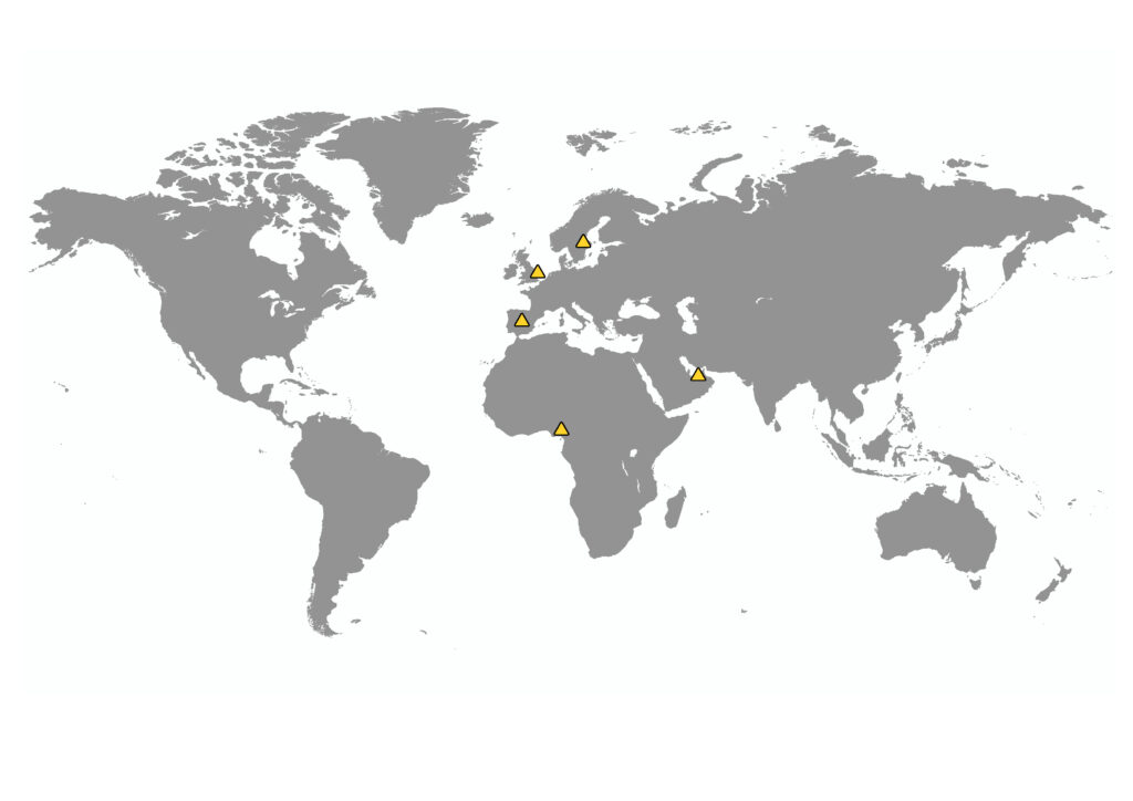 Map showing the locations of Step on Safety's global distributors