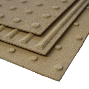 Close up of all three GRP tactile flooring styles