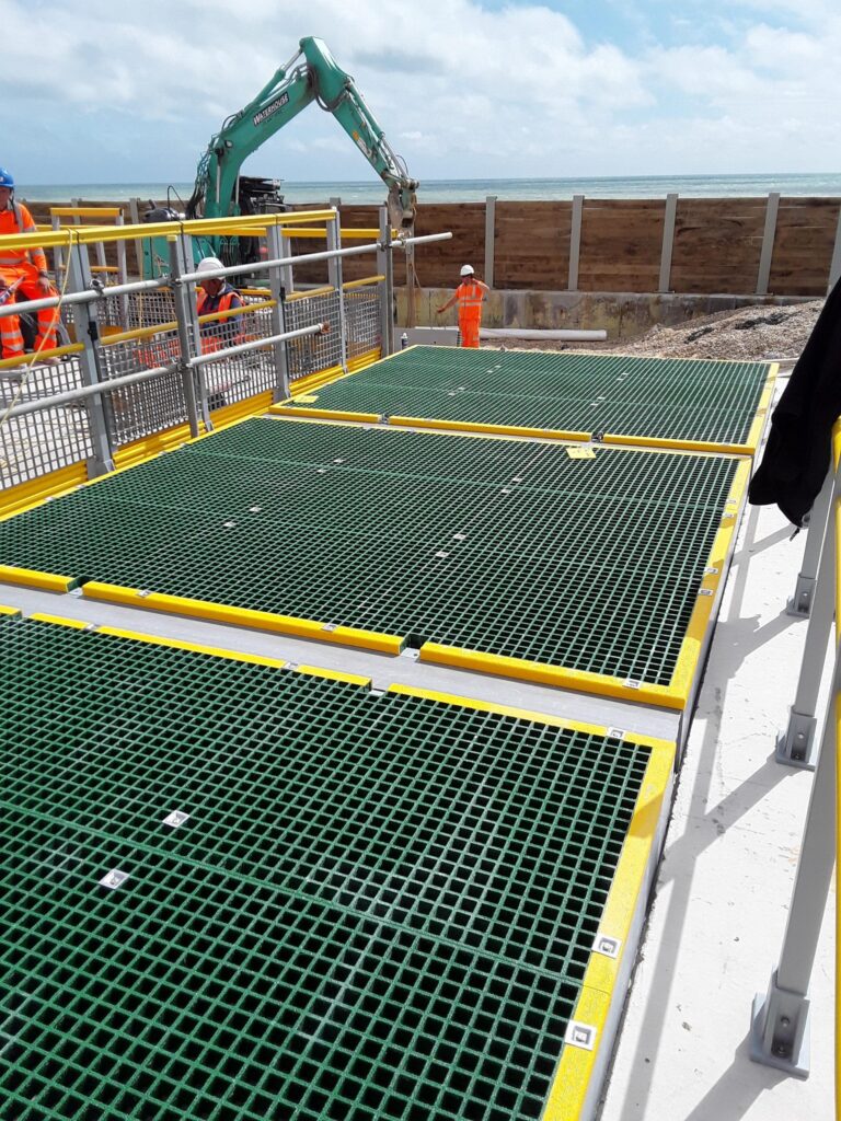 A row of GRP Chamber Covers at Portobello Pumping Station