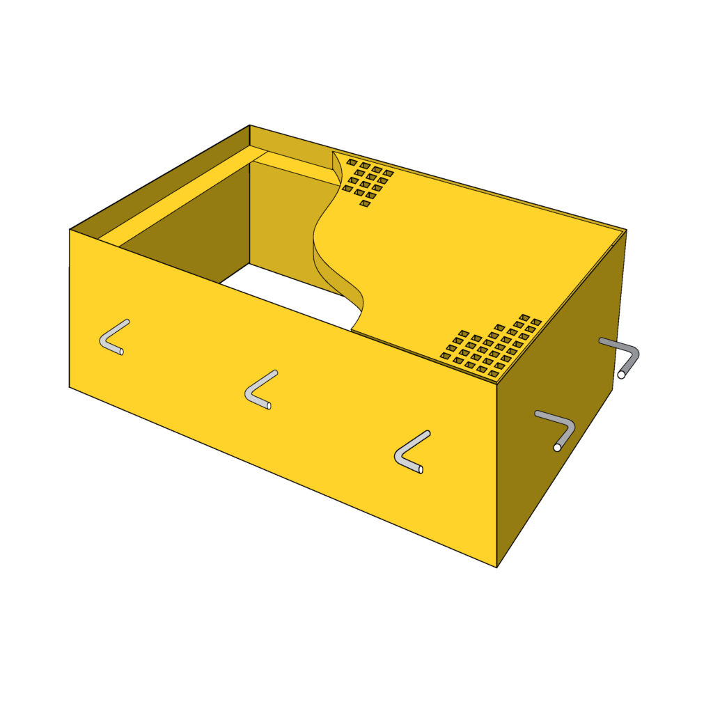 Diagram showing the Cast-In Service Riser Floor System