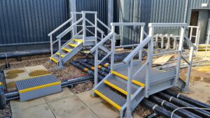 Two Step Overs on the roof of the Steam House