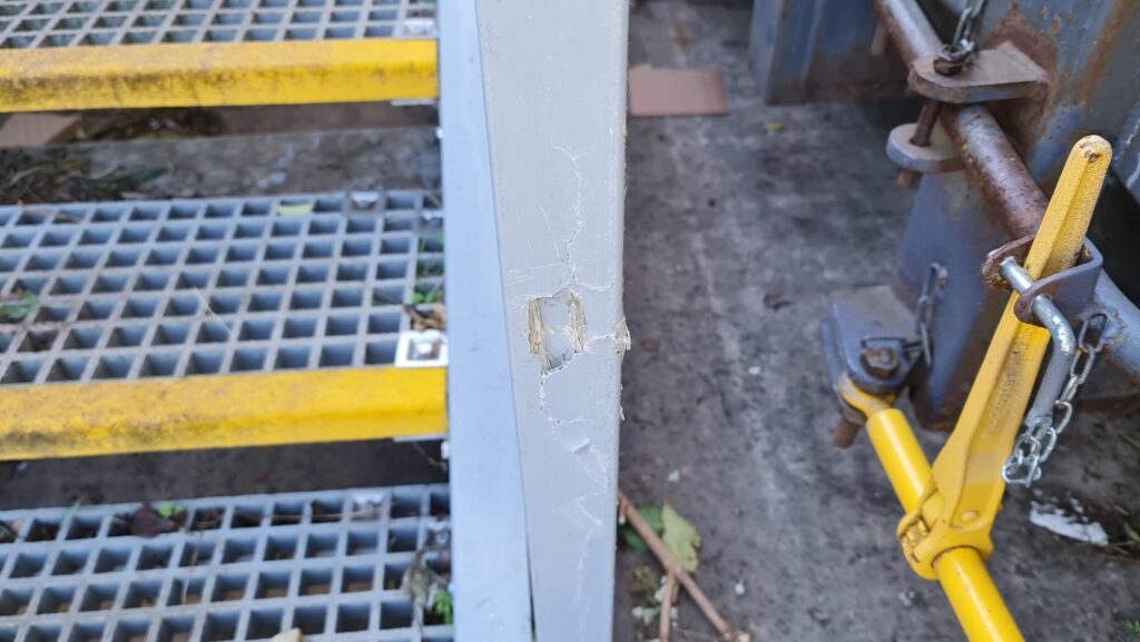 GRP repairs needed to replace a twisted  box profile
