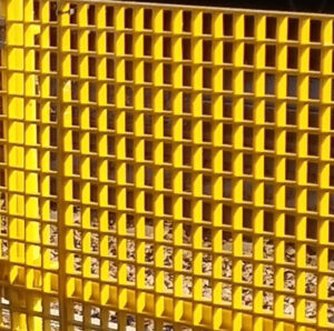 Close up of yellow screen guard