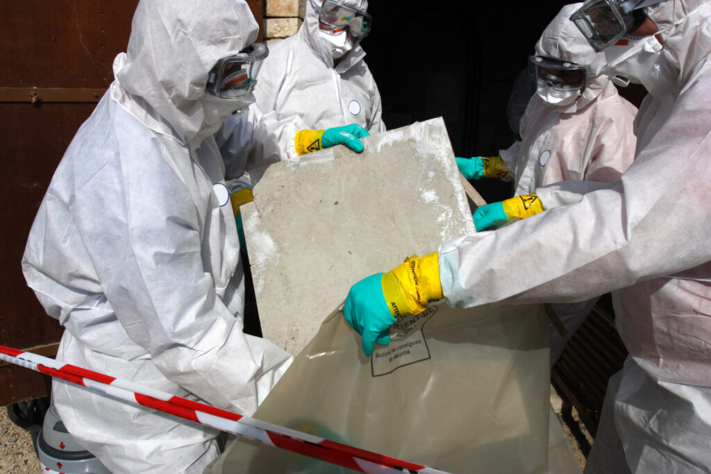 Asbestos being removed after a Risk Assessment