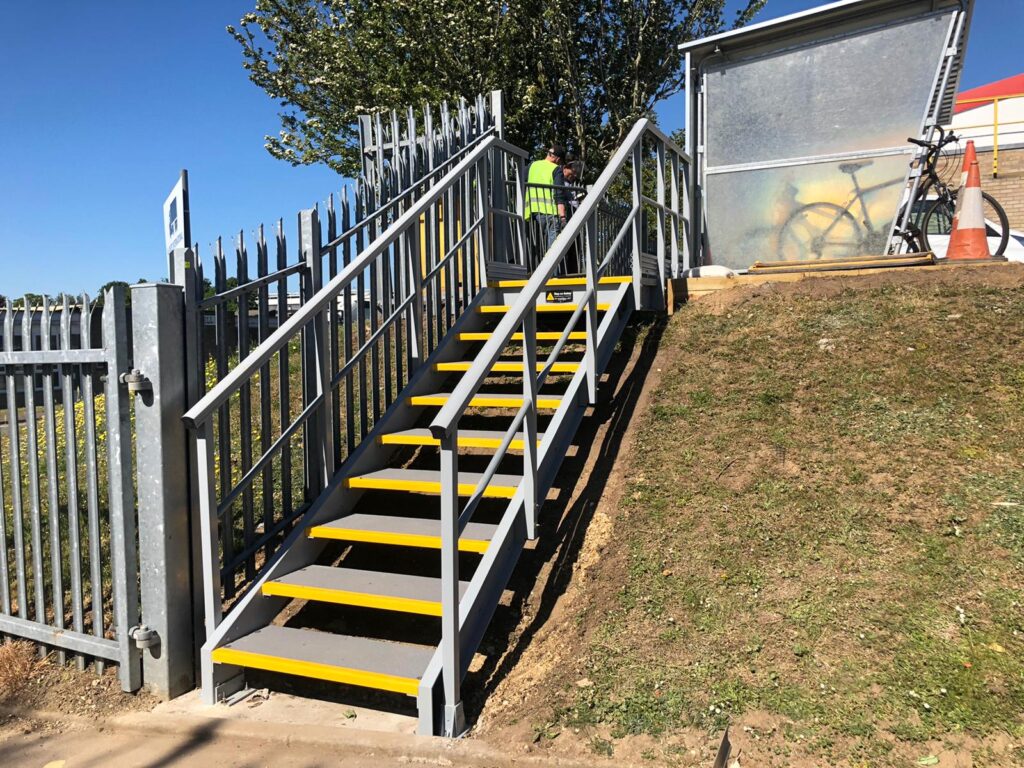 Access Stairs on  an embankment linking car parks
